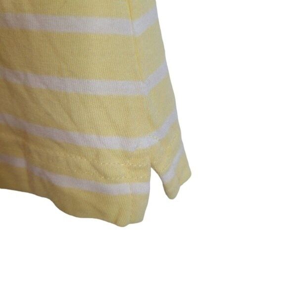 BARBOUR Top Womens US 6 Yellow and White Striped Causeway Shirt Short Sleeve Tee - Picture 5 of 8